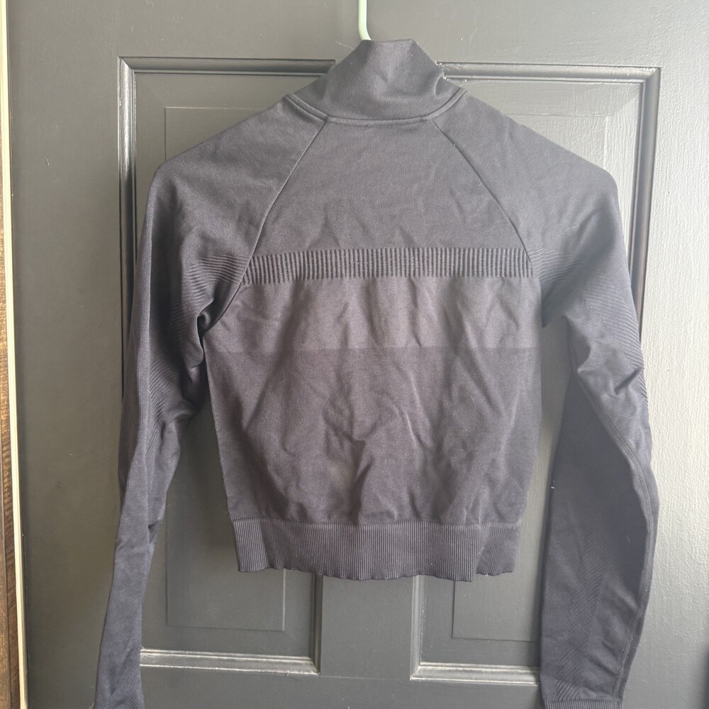 Fabletics  Cropped  Seamless Rib Jacket Zip Up Women's Size small - Picture 14 of 14
